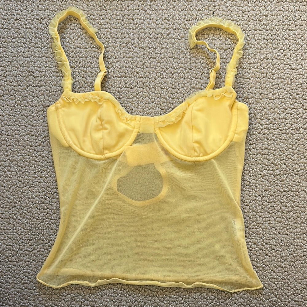 Edikted Yellow Sheer Camisole Top